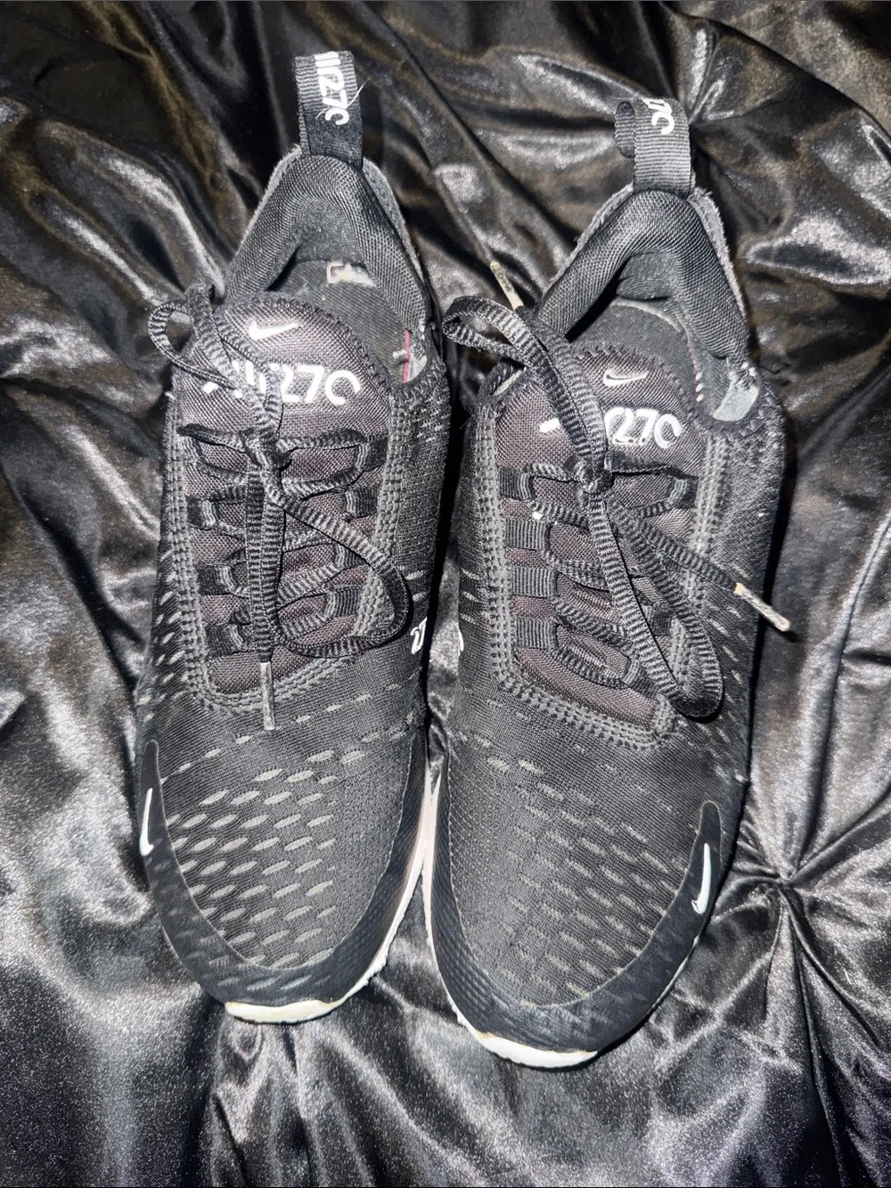 Nike Black and White Air Max 270 React Running Sneakers
